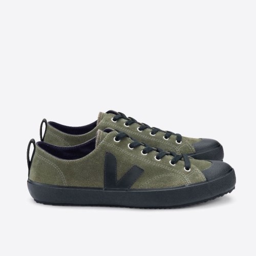 Veja Nova Suede Mens Trainers Olive/Black UK 88645